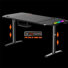   Spirit of Gamer Gamer Asztal - Headquarter 900 (MDF lap, fém lábak, állítható magasság(motoros), 140 x 70 x 1,8 cm)