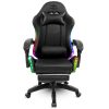 Spirit of Gamer szék - SIRIUS (RGB, állítható dőlés/magasság; kihajtható lábtartó; max.120kg-ig, fekete)