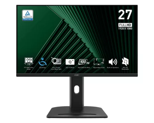 MSI PRO MP275PG 27" IPS FHD 100Hz állítható magasságú monitor, fekete