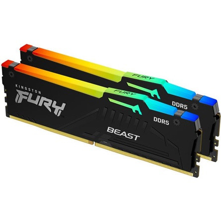 Kingston FURY Beast RGB 64GB 6000MT/s DDR5 memória CL36 Kit of 2 EXPO fekete RGB