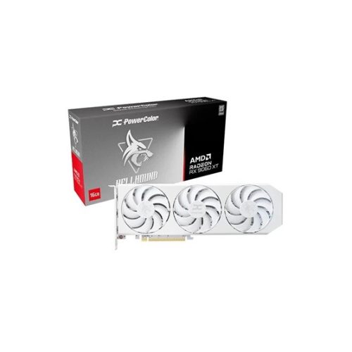 PowerColor AMD RX 9060 XT Hellhound Spectral White 16GB GDDR6 - RX9060XT 16G-L/OC/WHITE