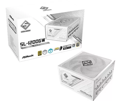 ASRock Steel Legend SL-1200GW 1200W 80 PLUS Gold Moduláris Tápegység, fehér