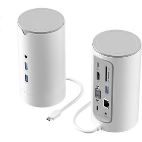   Vention USB-C -> HDMI/VGA/USB 3.1 Gen 1-C/USB 3.0x3/RJ45/SD/TF/TRRS 3.5mm/PD/DC,  0.25M, dokkoló